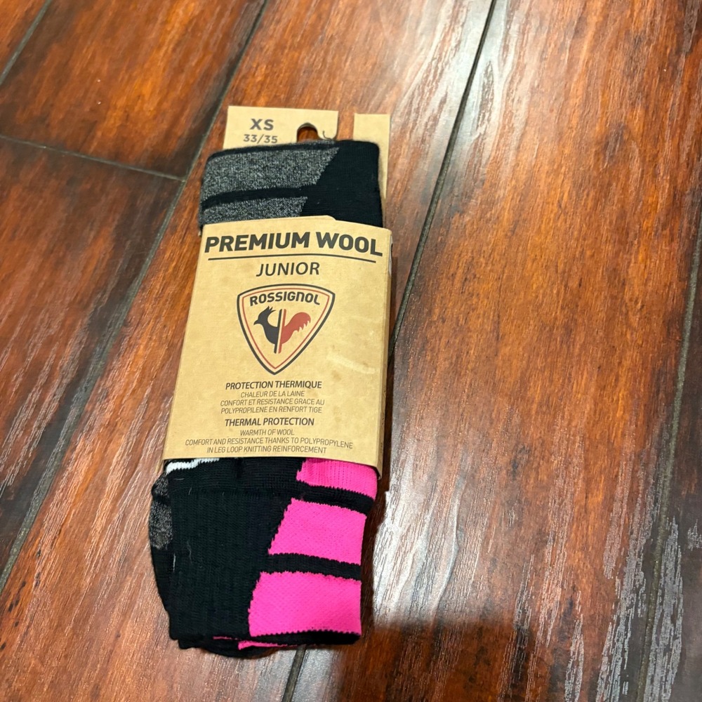 New Rossignol Premium Wool Junior Ski Socks XS Thermal Protection